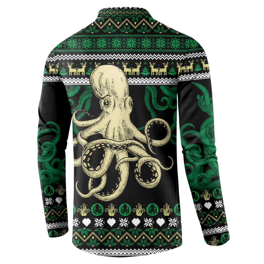 Octopus Cool Christmas Design Button Sweatshirt Xmas Holiday Patterns - Wonder Print Shop