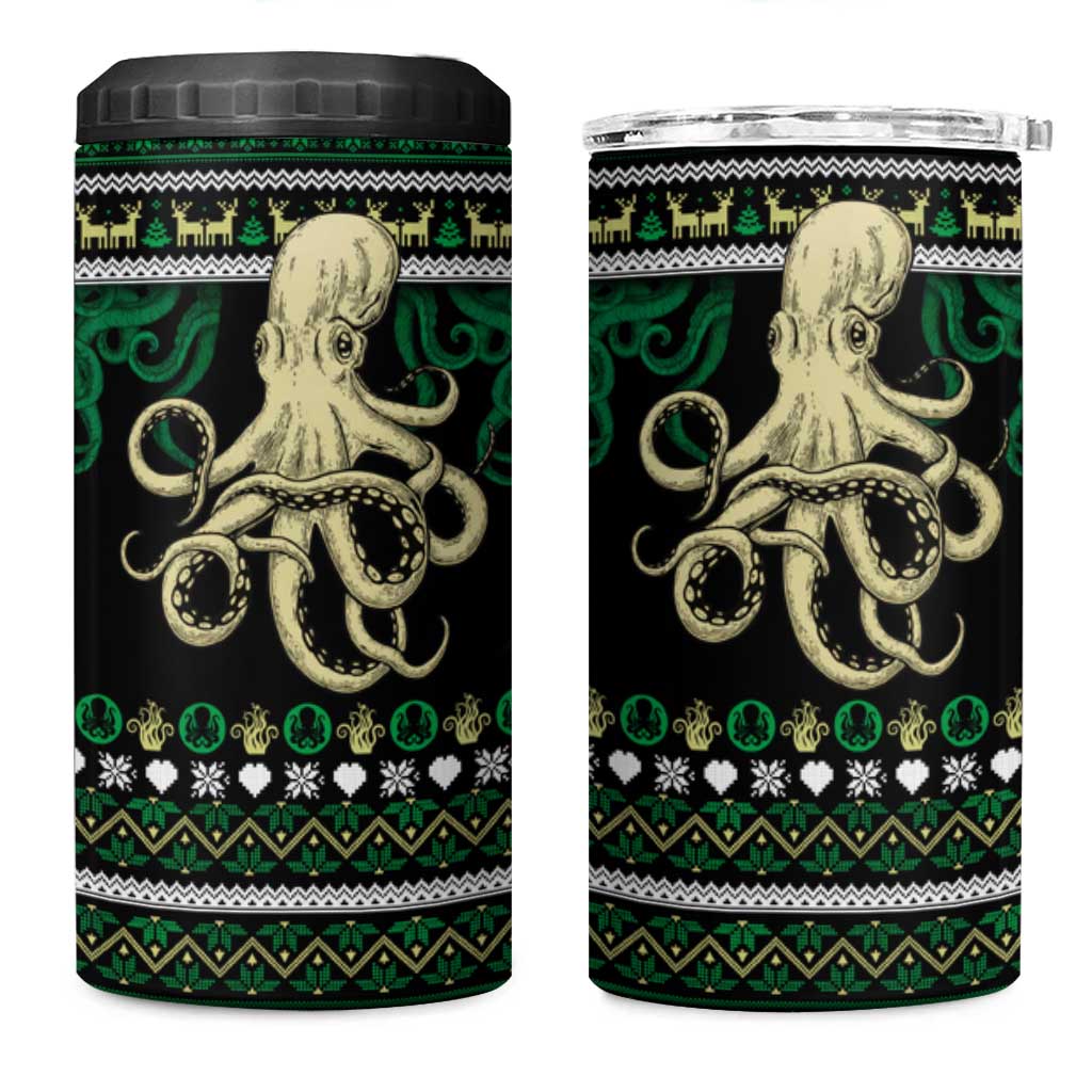 Octopus Cool Christmas Design 4 in 1 Can Cooler Tumbler Xmas Holiday Patterns - Wonder Print Shop