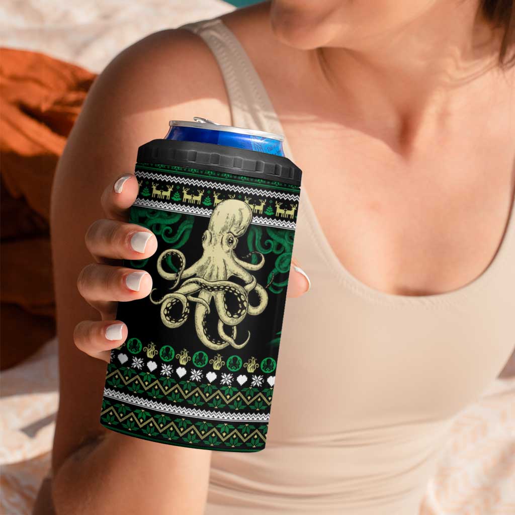 Octopus Cool Christmas Design 4 in 1 Can Cooler Tumbler Xmas Holiday Patterns - Wonder Print Shop
