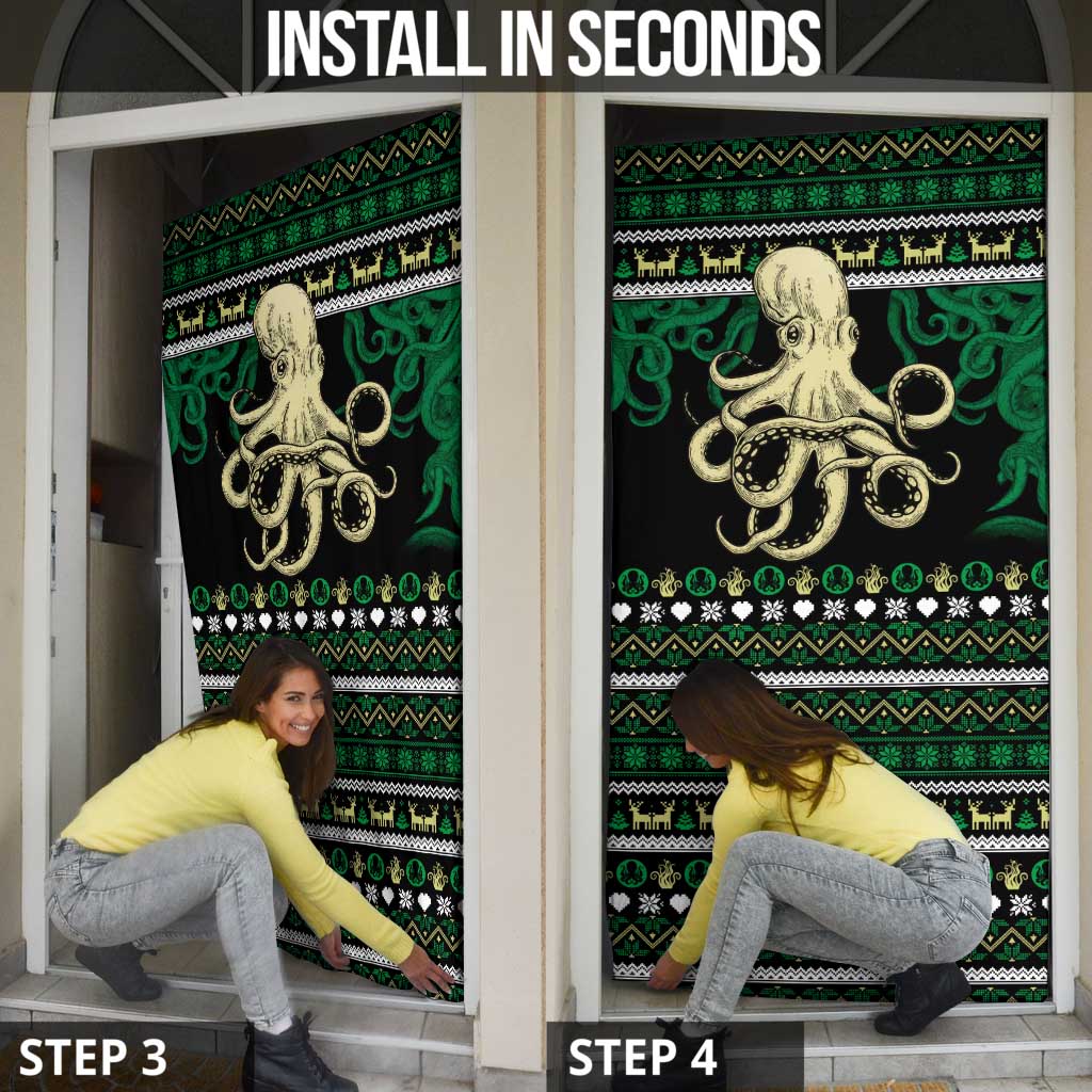 Octopus Cool Christmas Design Door Cover Xmas Holiday Patterns - Wonder Print Shop
