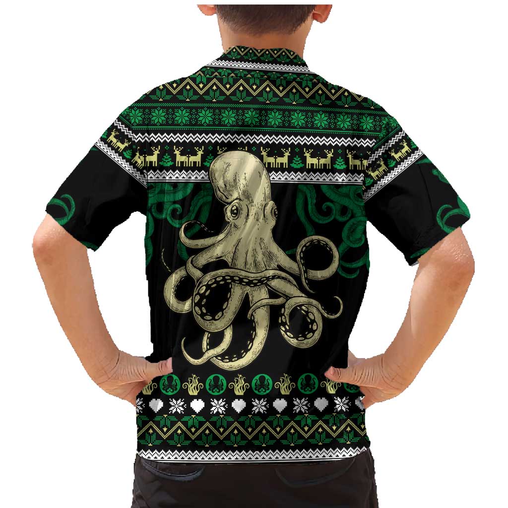 Octopus Cool Christmas Design Family Matching Mermaid Dress and Hawaiian Shirt Xmas Holiday Patterns - Wonder Print Shop