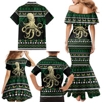 Octopus Cool Christmas Design Family Matching Mermaid Dress and Hawaiian Shirt Xmas Holiday Patterns - Wonder Print Shop