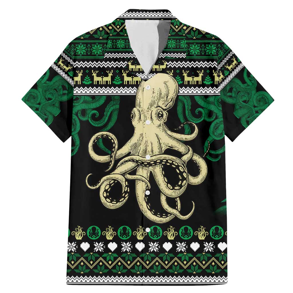 Octopus Cool Christmas Design Family Matching Mermaid Dress and Hawaiian Shirt Xmas Holiday Patterns - Wonder Print Shop