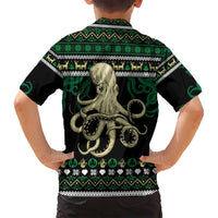 Octopus Cool Christmas Design Family Matching Off Shoulder Maxi Dress and Hawaiian Shirt Xmas Holiday Patterns - Wonder Print Shop