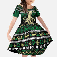 Octopus Cool Christmas Design Family Matching Off Shoulder Maxi Dress and Hawaiian Shirt Xmas Holiday Patterns - Wonder Print Shop