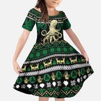 Octopus Cool Christmas Design Family Matching Summer Maxi Dress and Hawaiian Shirt Xmas Holiday Patterns - Wonder Print Shop