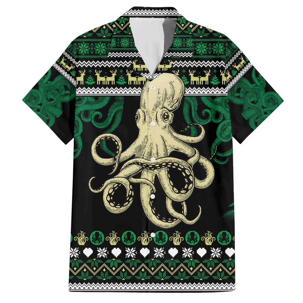 Octopus Cool Christmas Design Family Matching Summer Maxi Dress and Hawaiian Shirt Xmas Holiday Patterns - Wonder Print Shop