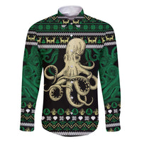 Octopus Cool Christmas Design Family Matching Summer Maxi Dress and Hawaiian Shirt Xmas Holiday Patterns - Wonder Print Shop