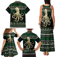 Octopus Cool Christmas Design Family Matching Tank Maxi Dress and Hawaiian Shirt Xmas Holiday Patterns - Wonder Print Shop