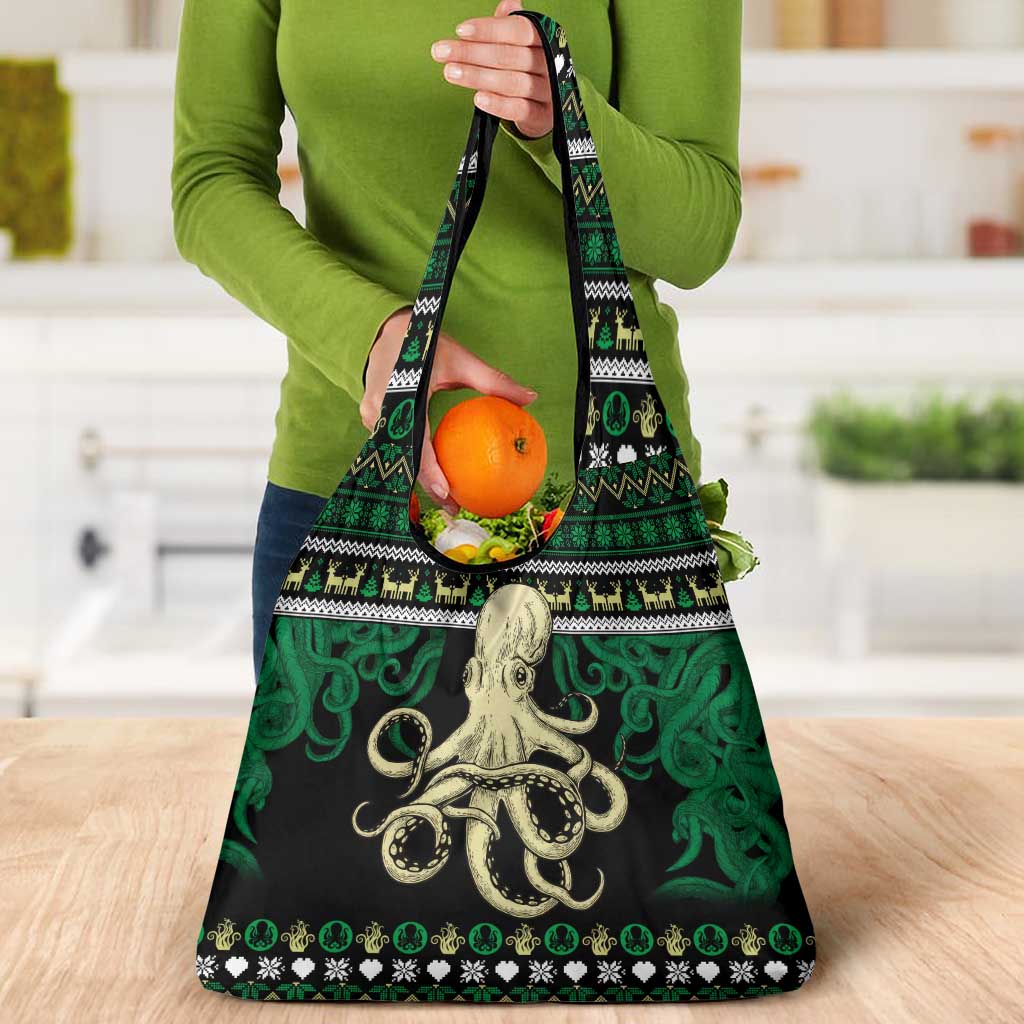 Octopus Cool Christmas Design Grocery Bag Xmas Holiday Patterns - Wonder Print Shop