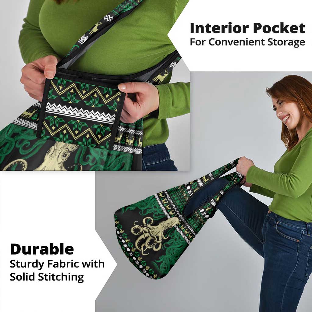 Octopus Cool Christmas Design Grocery Bag Xmas Holiday Patterns - Wonder Print Shop