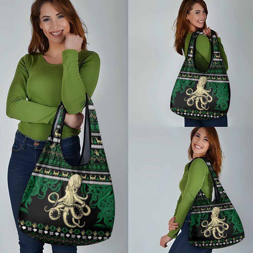 Octopus Cool Christmas Design Grocery Bag Xmas Holiday Patterns - Wonder Print Shop