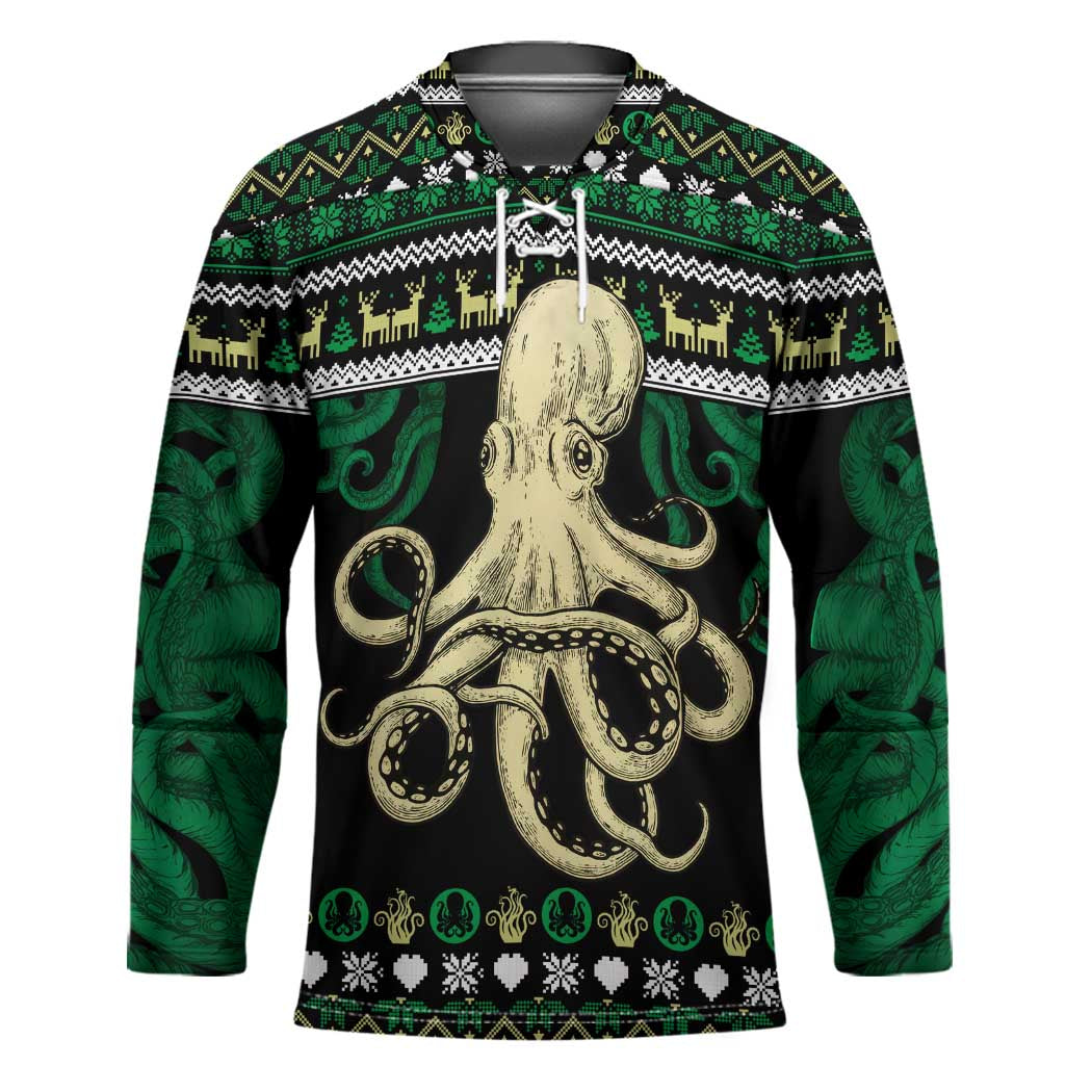 Octopus Cool Christmas Design Hockey Jersey Xmas Holiday Patterns - Wonder Print Shop