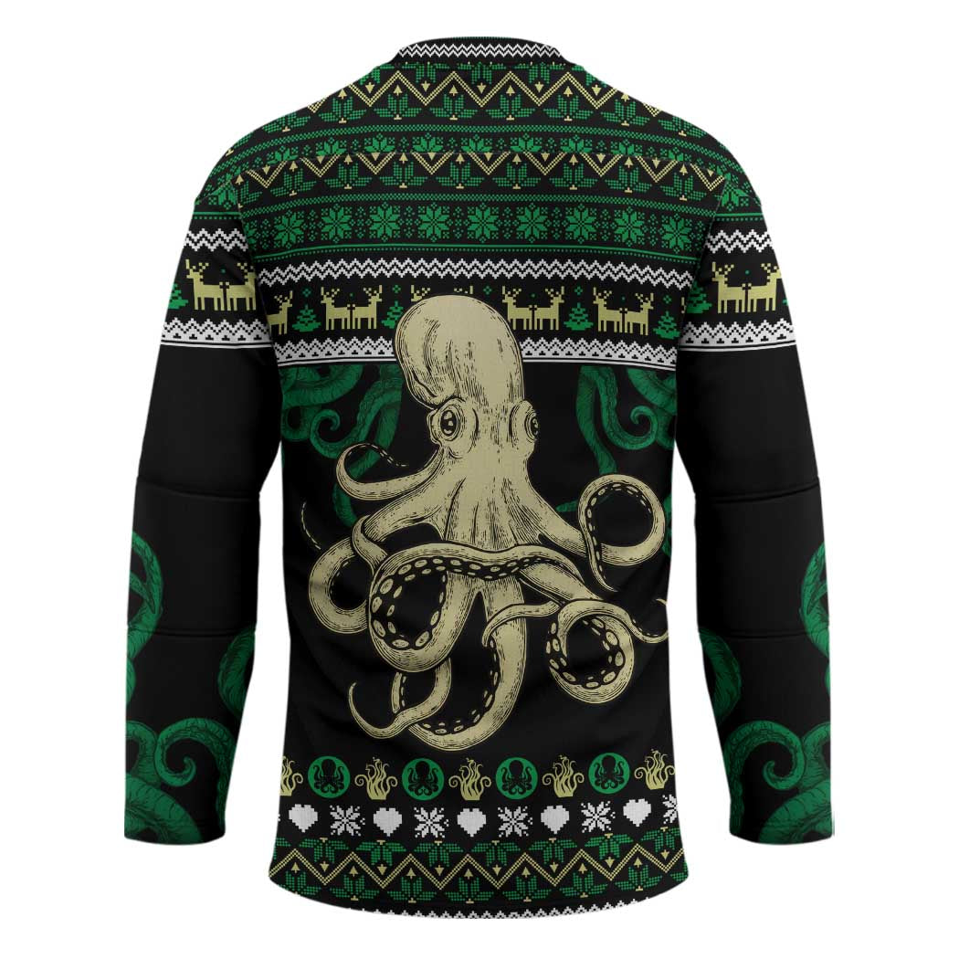 Octopus Cool Christmas Design Hockey Jersey Xmas Holiday Patterns - Wonder Print Shop