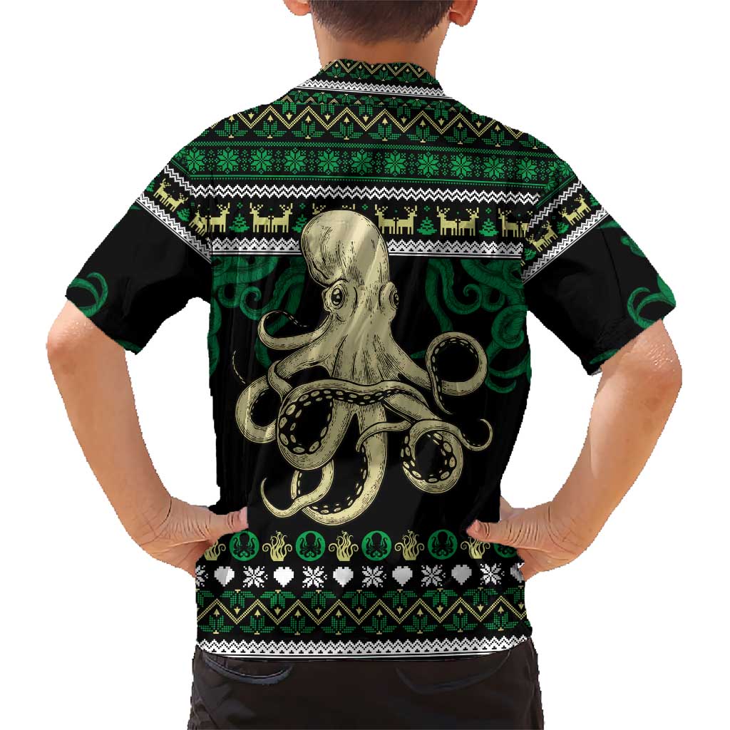Octopus Cool Christmas Design Kid Hawaiian Shirt Xmas Holiday Patterns - Wonder Print Shop