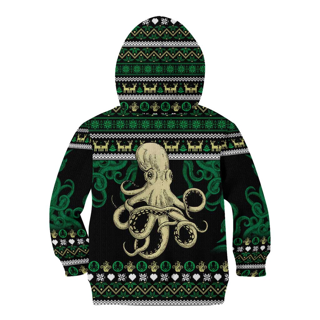 Octopus Cool Christmas Design Kid Hoodie Xmas Holiday Patterns - Wonder Print Shop