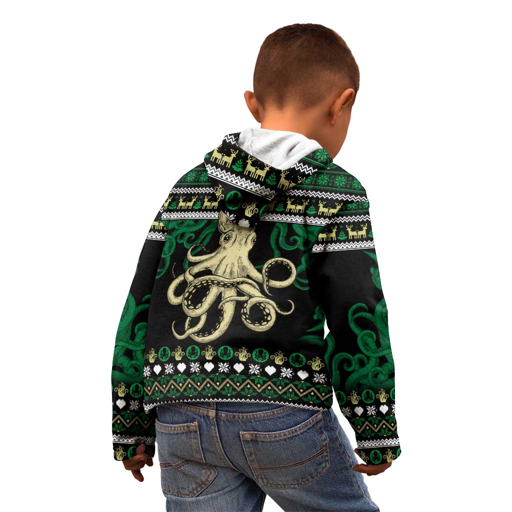 Octopus Cool Christmas Design Kid Hoodie Xmas Holiday Patterns - Wonder Print Shop