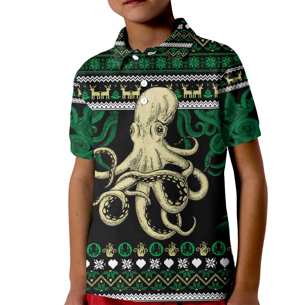 Octopus Cool Christmas Design Kid Polo Shirt Xmas Holiday Patterns - Wonder Print Shop