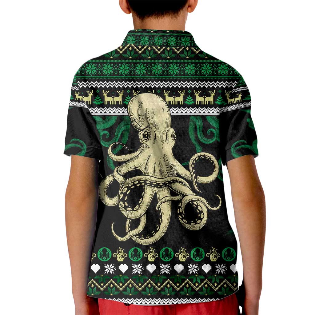Octopus Cool Christmas Design Kid Polo Shirt Xmas Holiday Patterns - Wonder Print Shop