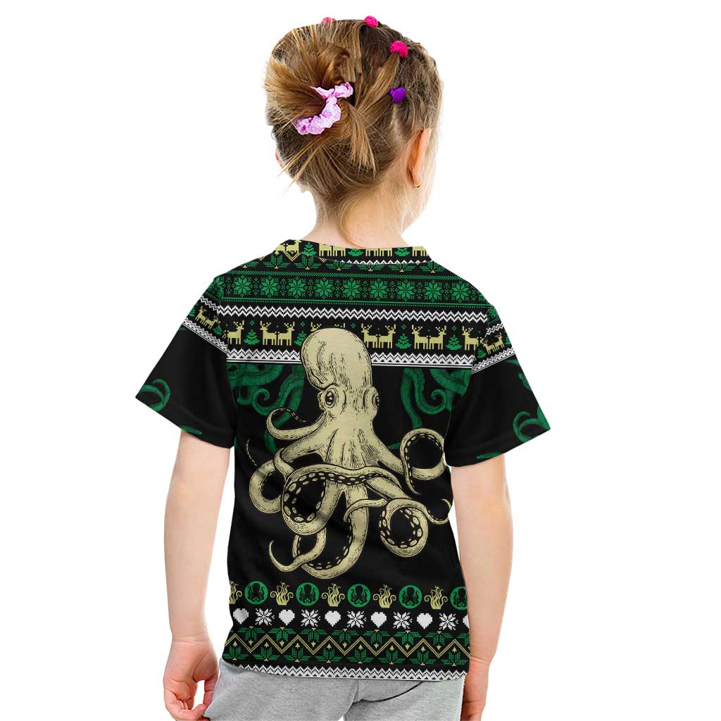 Octopus Cool Christmas Design Kid T Shirt Xmas Holiday Patterns - Wonder Print Shop