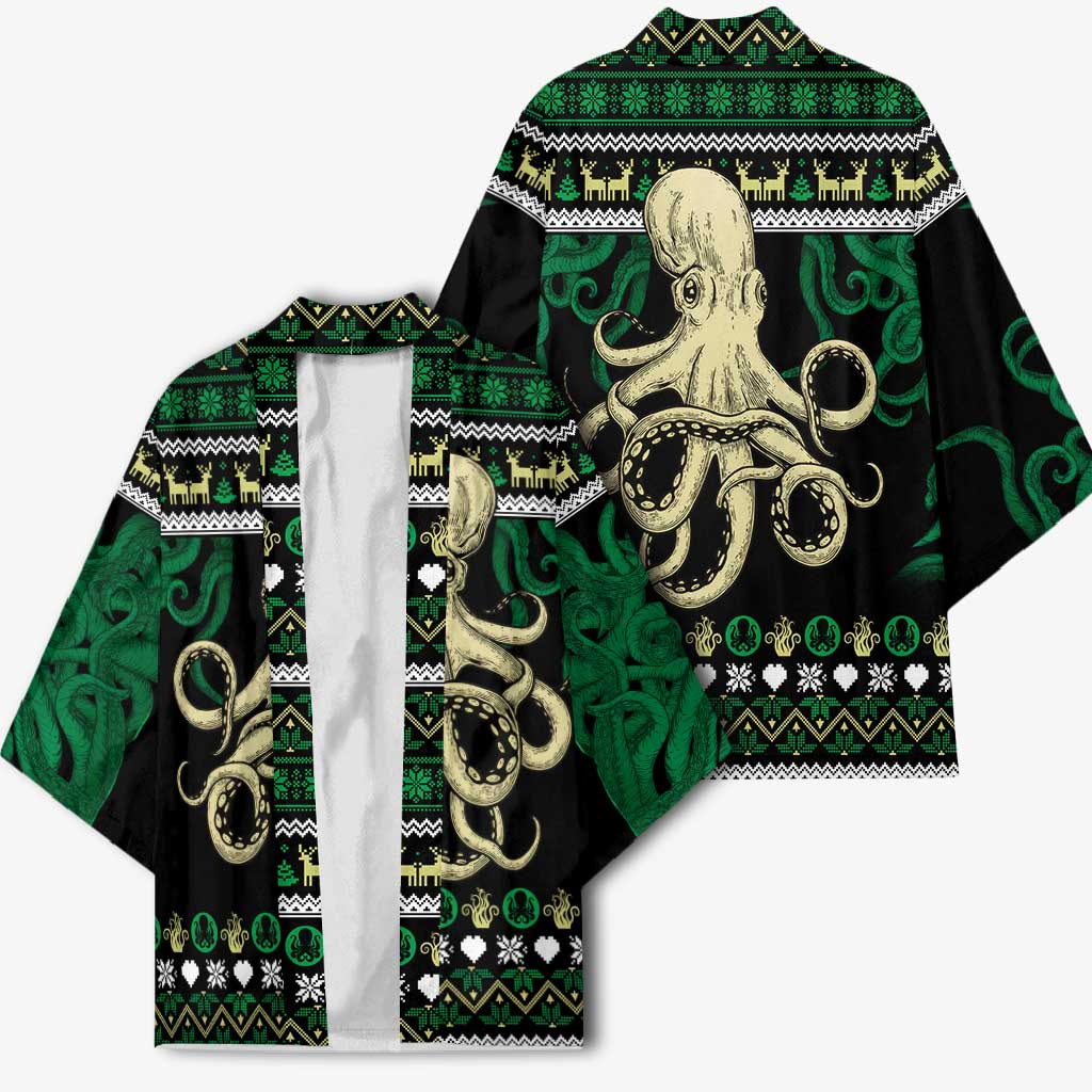 Octopus Cool Christmas Design Kimono Xmas Holiday Patterns - Wonder Print Shop