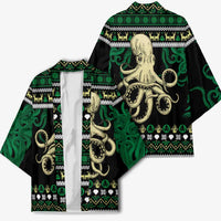 Octopus Cool Christmas Design Kimono Xmas Holiday Patterns - Wonder Print Shop