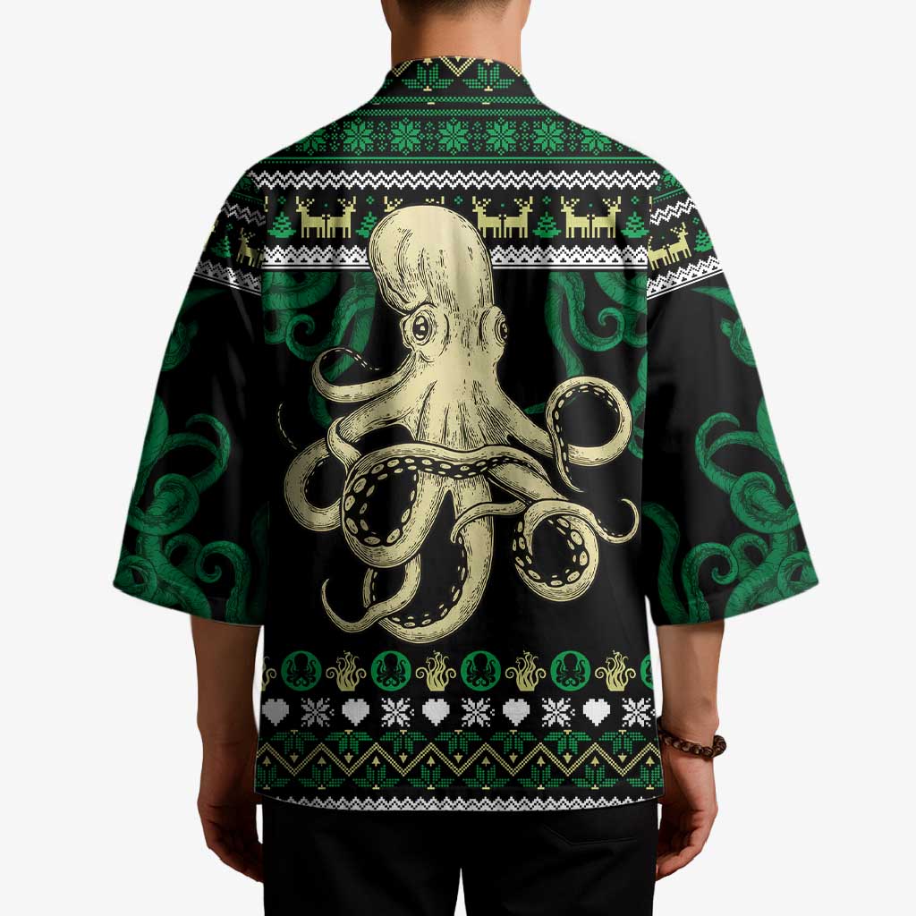 Octopus Cool Christmas Design Kimono Xmas Holiday Patterns - Wonder Print Shop