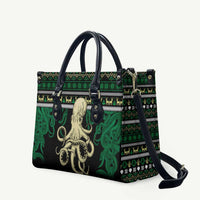 Octopus Cool Christmas Design Leather Bag Xmas Holiday Patterns - Wonder Print Shop