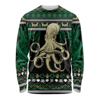 Octopus Cool Christmas Design Long Sleeve Shirt Xmas Holiday Patterns - Wonder Print Shop