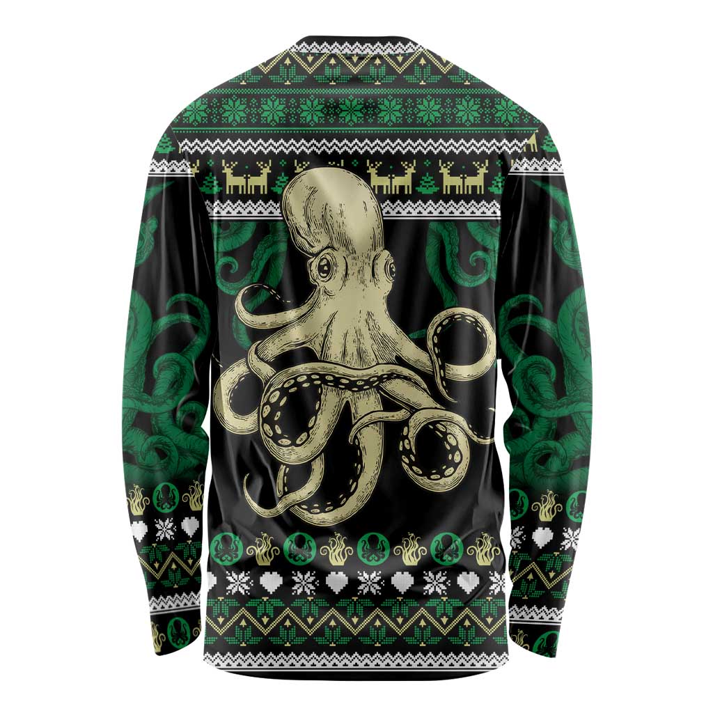 Octopus Cool Christmas Design Long Sleeve Shirt Xmas Holiday Patterns - Wonder Print Shop