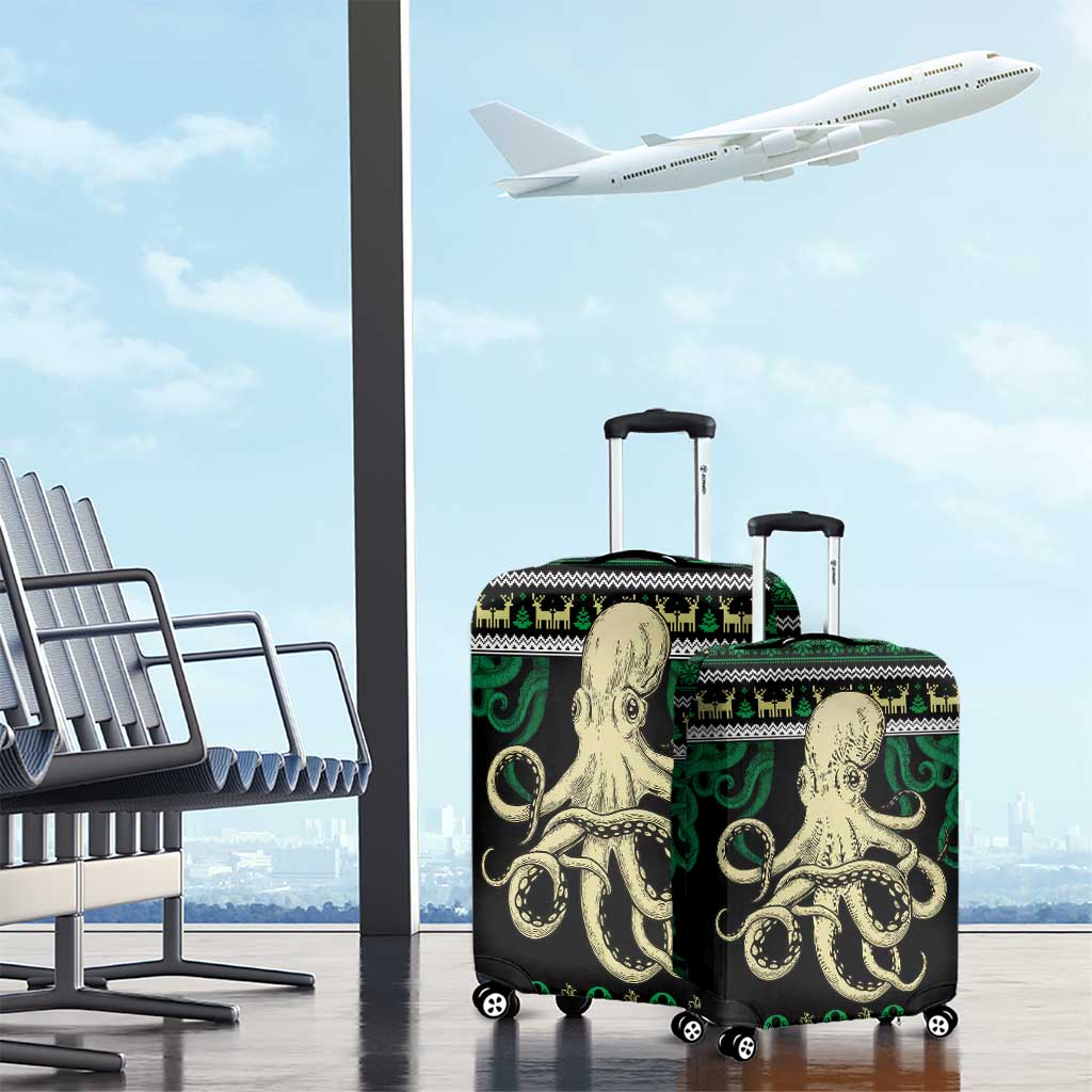 Octopus Cool Christmas Design Luggage Cover Xmas Holiday Patterns - Wonder Print Shop