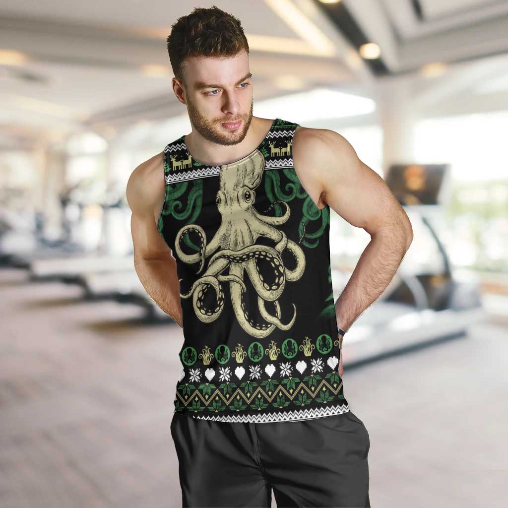 Octopus Cool Christmas Design Men Tank Top Xmas Holiday Patterns - Wonder Print Shop