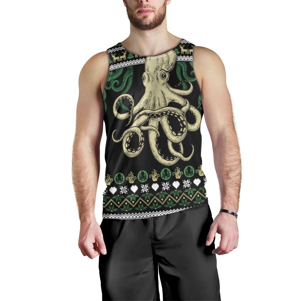 Octopus Cool Christmas Design Men Tank Top Xmas Holiday Patterns - Wonder Print Shop