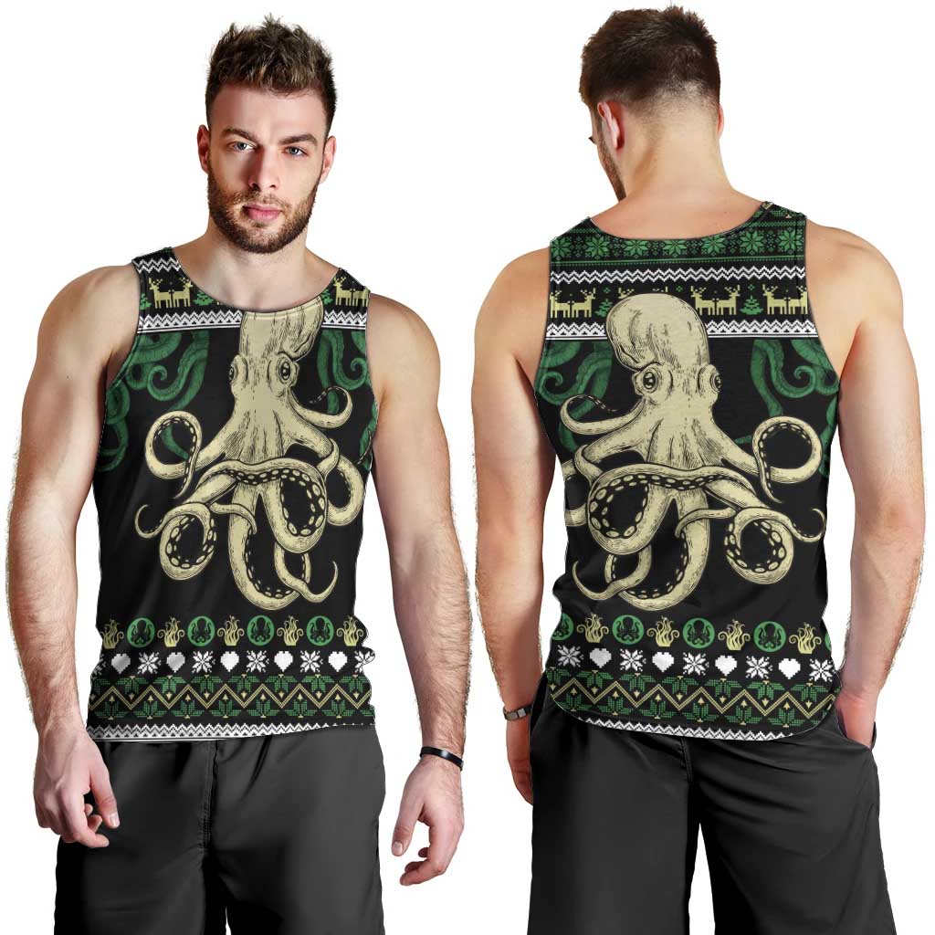 Octopus Cool Christmas Design Men Tank Top Xmas Holiday Patterns - Wonder Print Shop