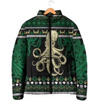 Octopus Cool Christmas Design Padded Jacket Xmas Holiday Patterns - Wonder Print Shop