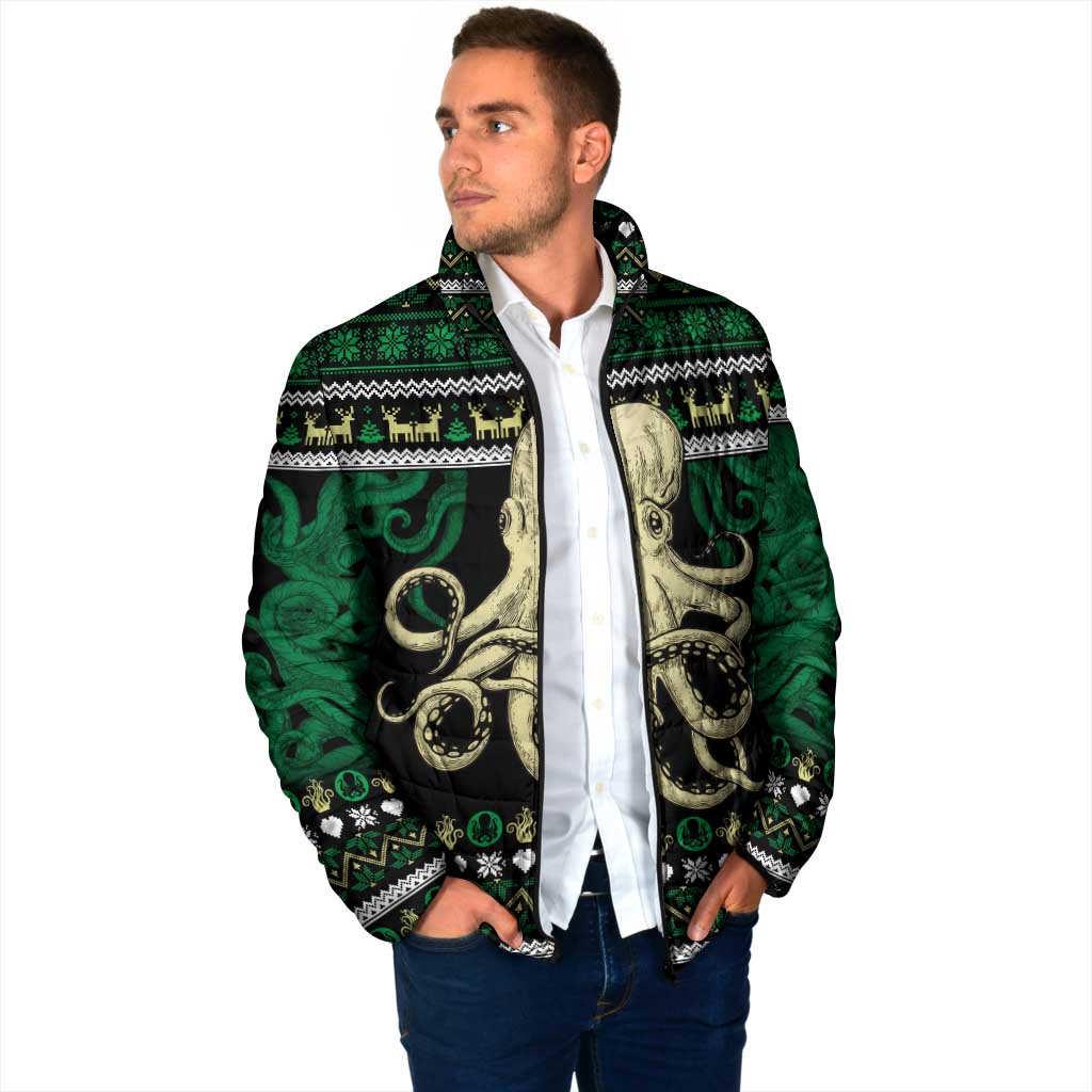 Octopus Cool Christmas Design Padded Jacket Xmas Holiday Patterns - Wonder Print Shop