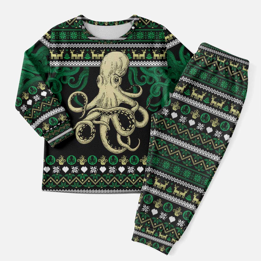 Octopus Cool Christmas Design Christmas Pajama Set Xmas Holiday Patterns - Wonder Print Shop
