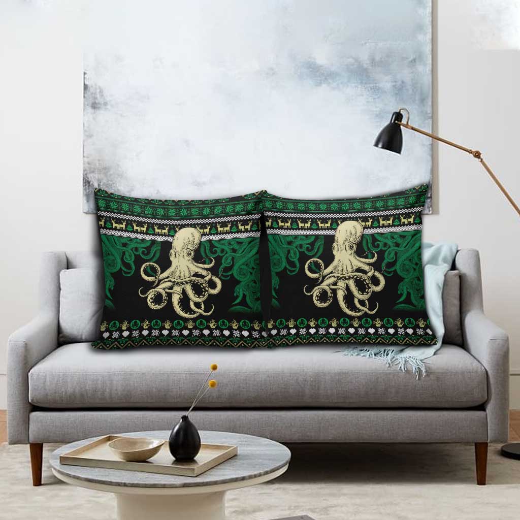 Octopus Cool Christmas Design Pillow Cover Xmas Holiday Patterns - Wonder Print Shop