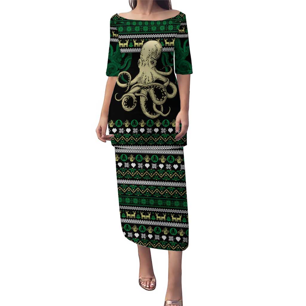 Octopus Cool Christmas Design Puletasi Xmas Holiday Patterns - Wonder Print Shop