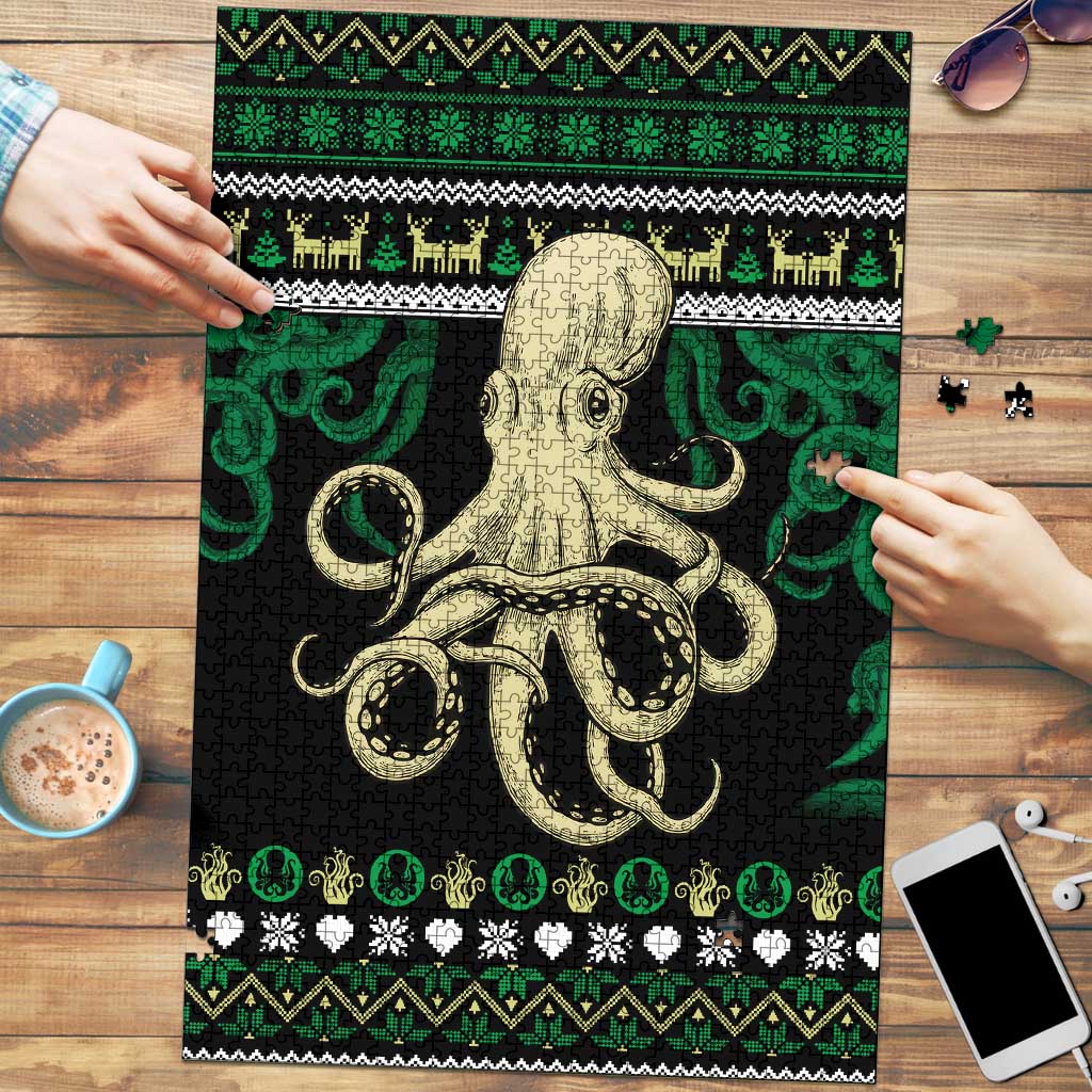 Octopus Cool Christmas Design Puzzle Xmas Holiday Patterns - Wonder Print Shop