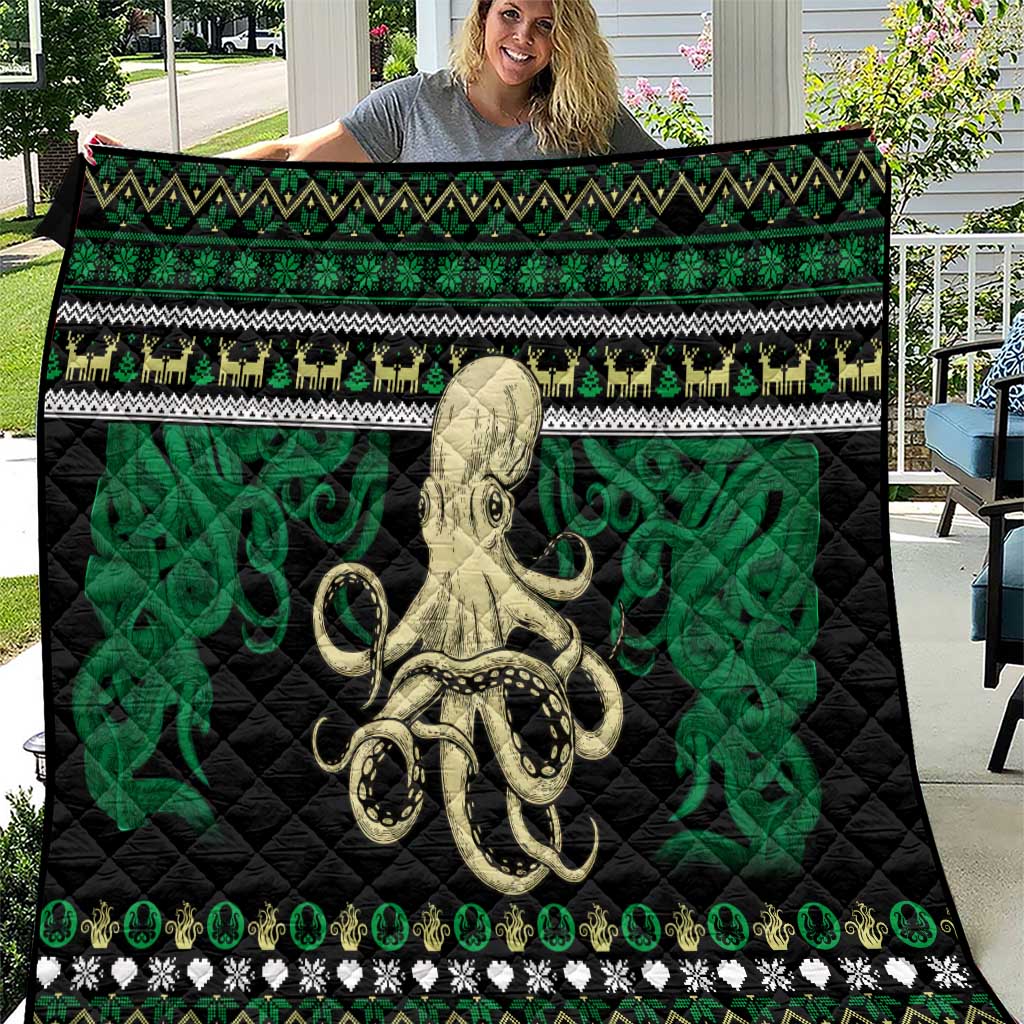 Octopus Cool Christmas Design Quilt Xmas Holiday Patterns - Wonder Print Shop