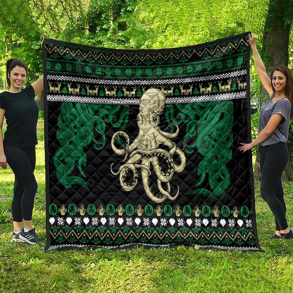 Octopus Cool Christmas Design Quilt Xmas Holiday Patterns - Wonder Print Shop