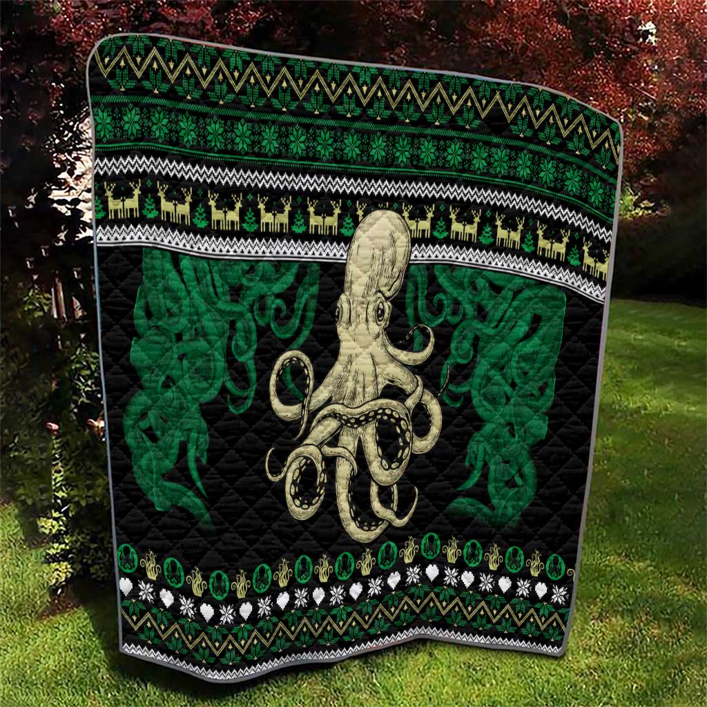 Octopus Cool Christmas Design Quilt Xmas Holiday Patterns - Wonder Print Shop