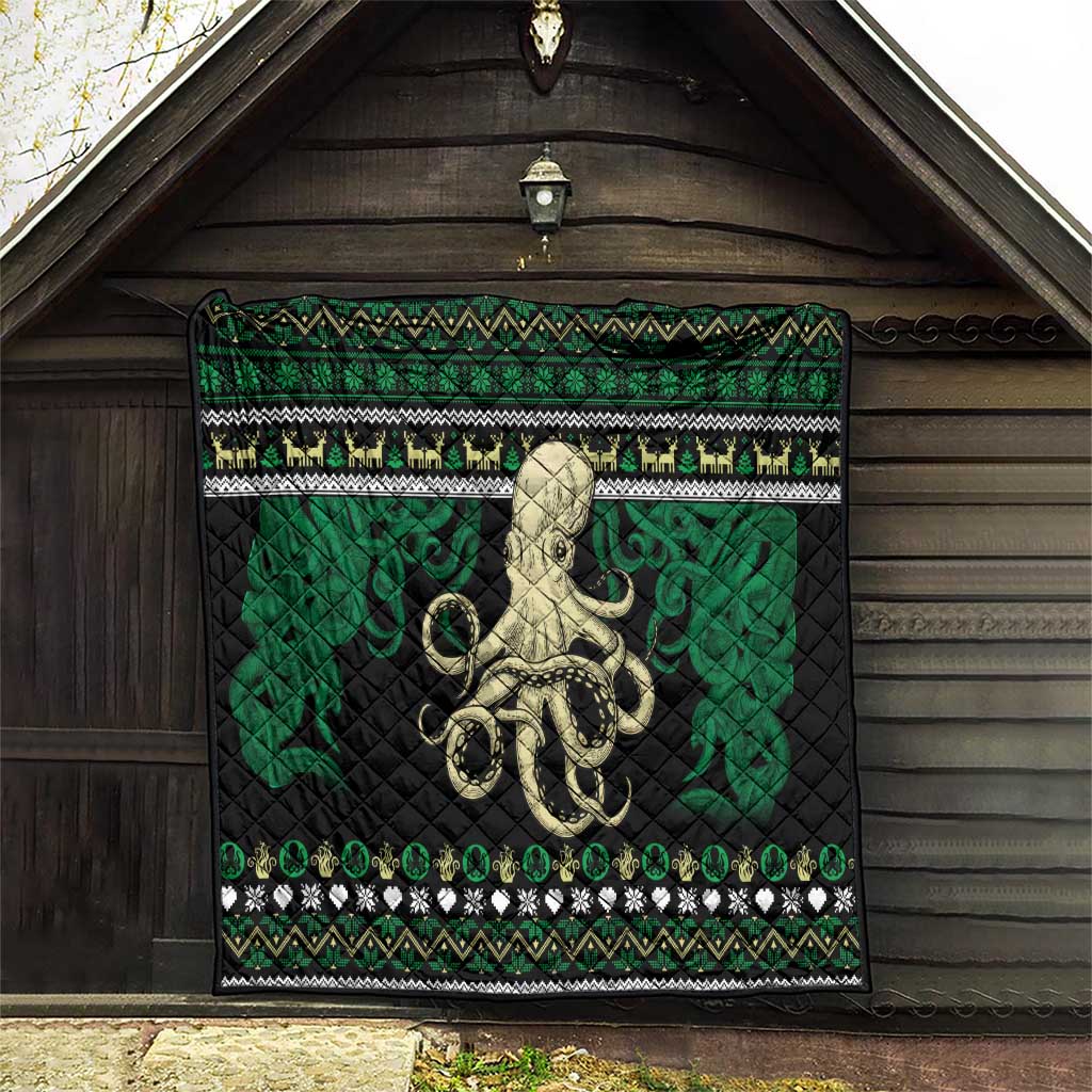 Octopus Cool Christmas Design Quilt Xmas Holiday Patterns - Wonder Print Shop
