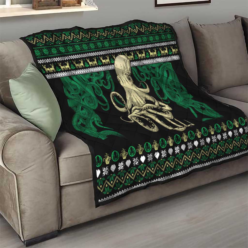 Octopus Cool Christmas Design Quilt Xmas Holiday Patterns - Wonder Print Shop