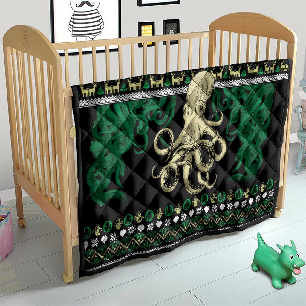 Octopus Cool Christmas Design Quilt Xmas Holiday Patterns - Wonder Print Shop