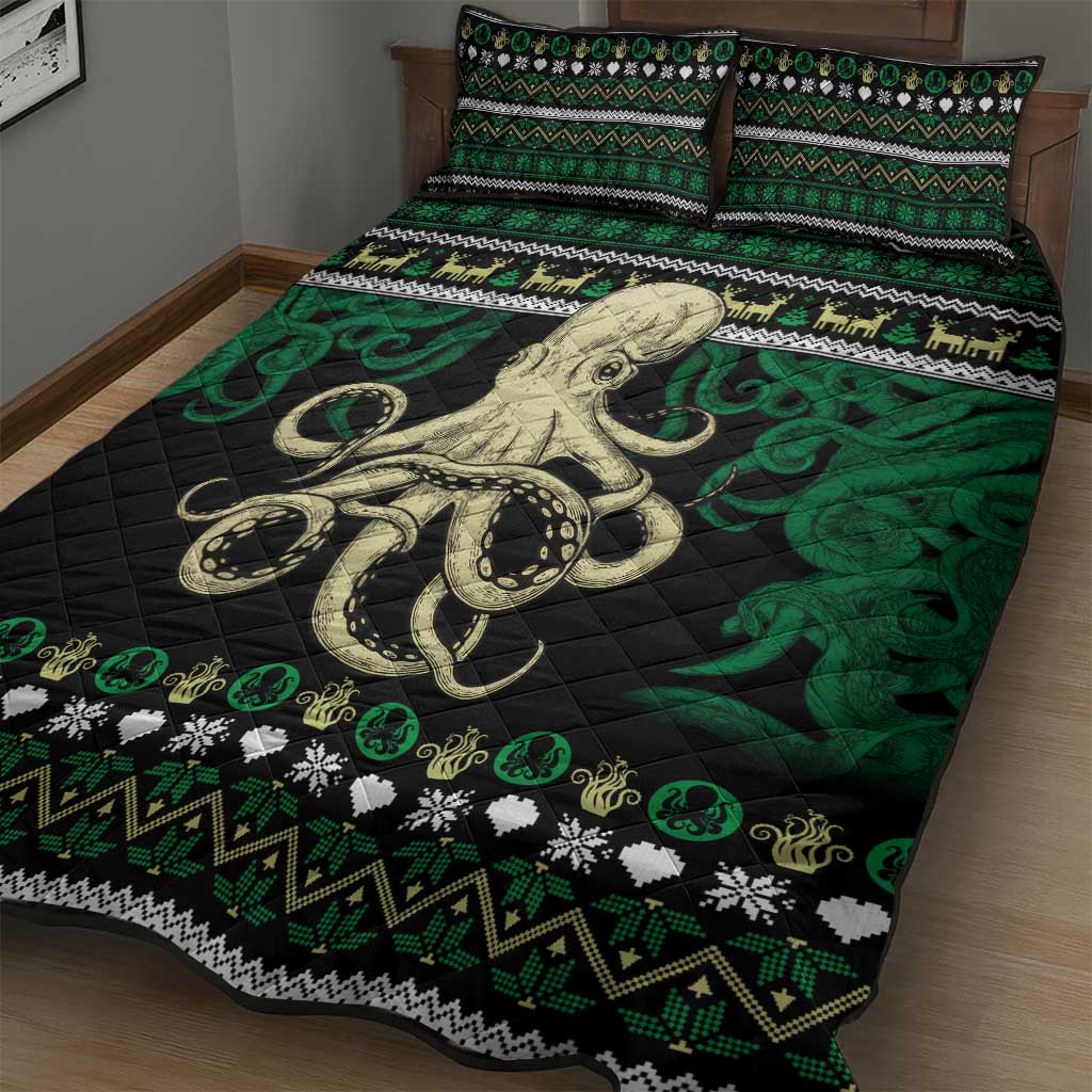 Octopus Cool Christmas Design Quilt Bed Set Xmas Holiday Patterns - Wonder Print Shop
