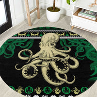Octopus Cool Christmas Design Round Carpet Xmas Holiday Patterns - Wonder Print Shop
