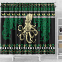 Octopus Cool Christmas Design Shower Curtain Xmas Holiday Patterns - Wonder Print Shop