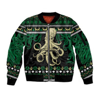 Octopus Cool Christmas Design Sleeve Zip Bomber Jacket Xmas Holiday Patterns - Wonder Print Shop